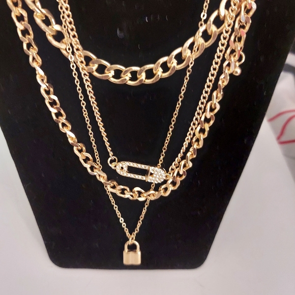 Layered Goldtone Necklace - Picture 3 of 4